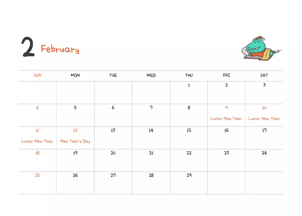 A calendar with a cute Argo illustration concept