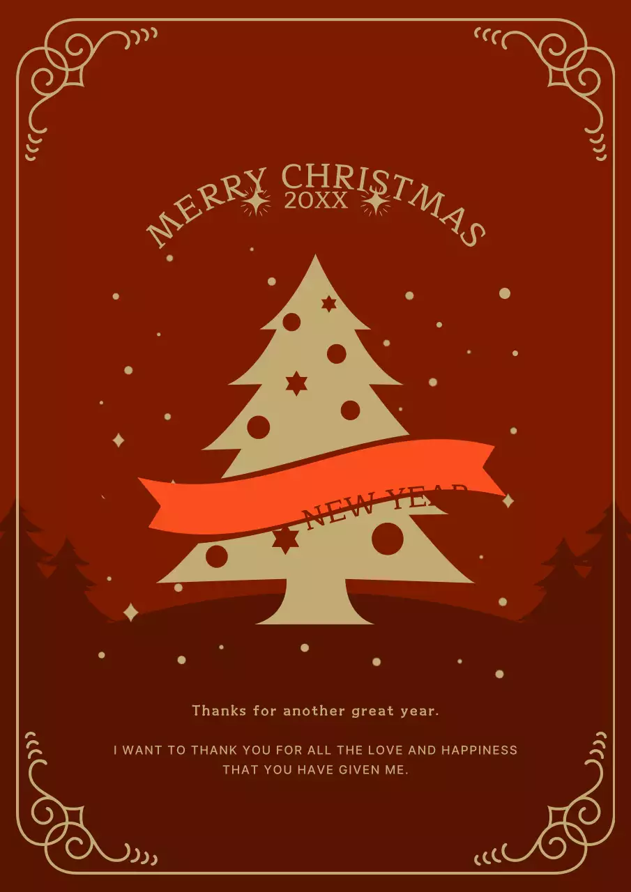 Red Traditional Christmas Greetings Card Poster