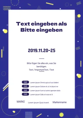 Ein Schild mit verschiedenen blauen Abbildungen von Formen