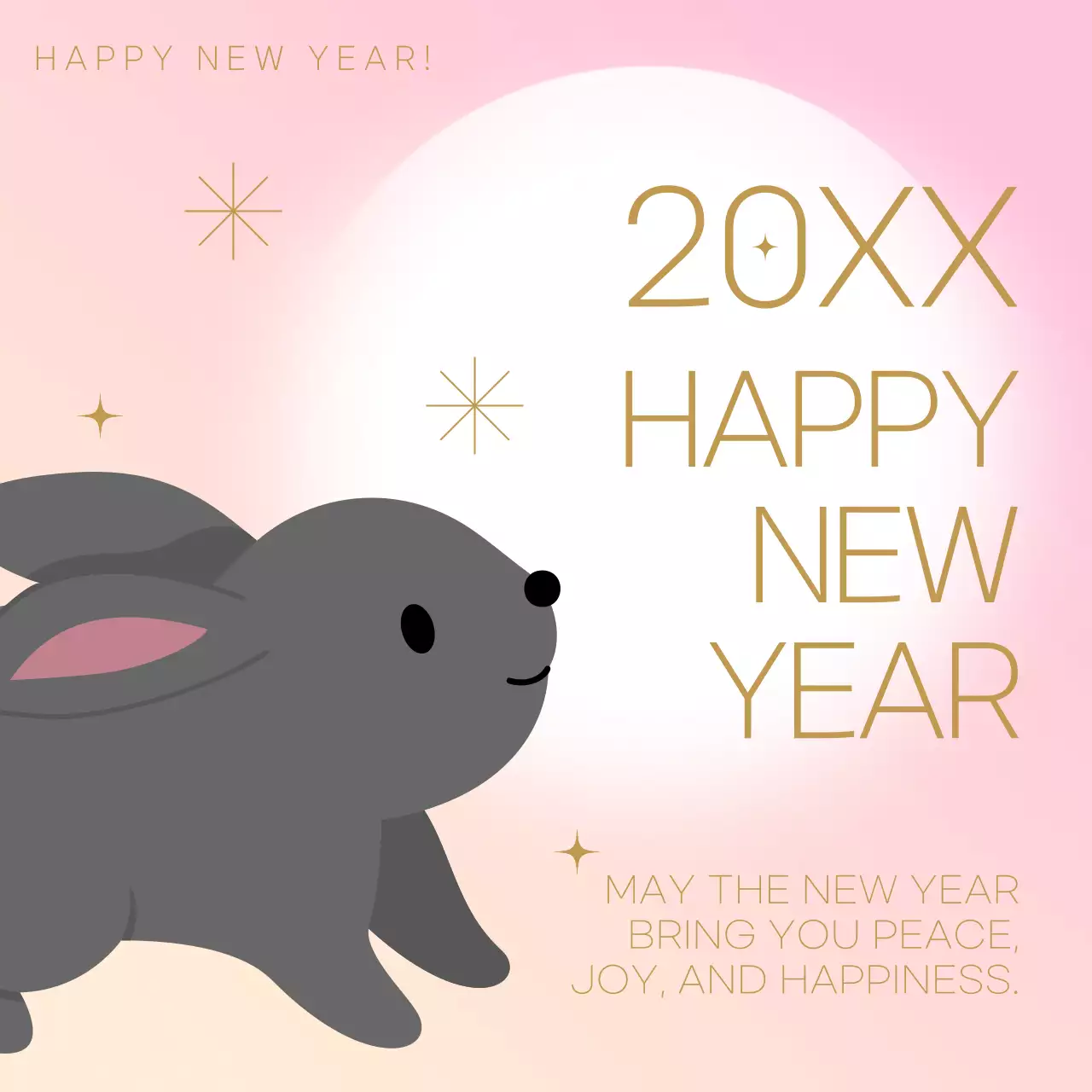 Pink Simple New Year Greetings Card Instagram Post