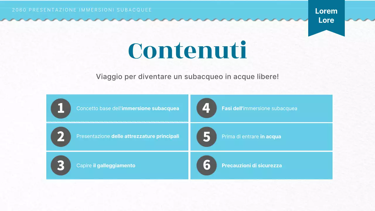 Introduzione alla formazione subacquea con concetto di illustrazione dell'oceano blu chiaro