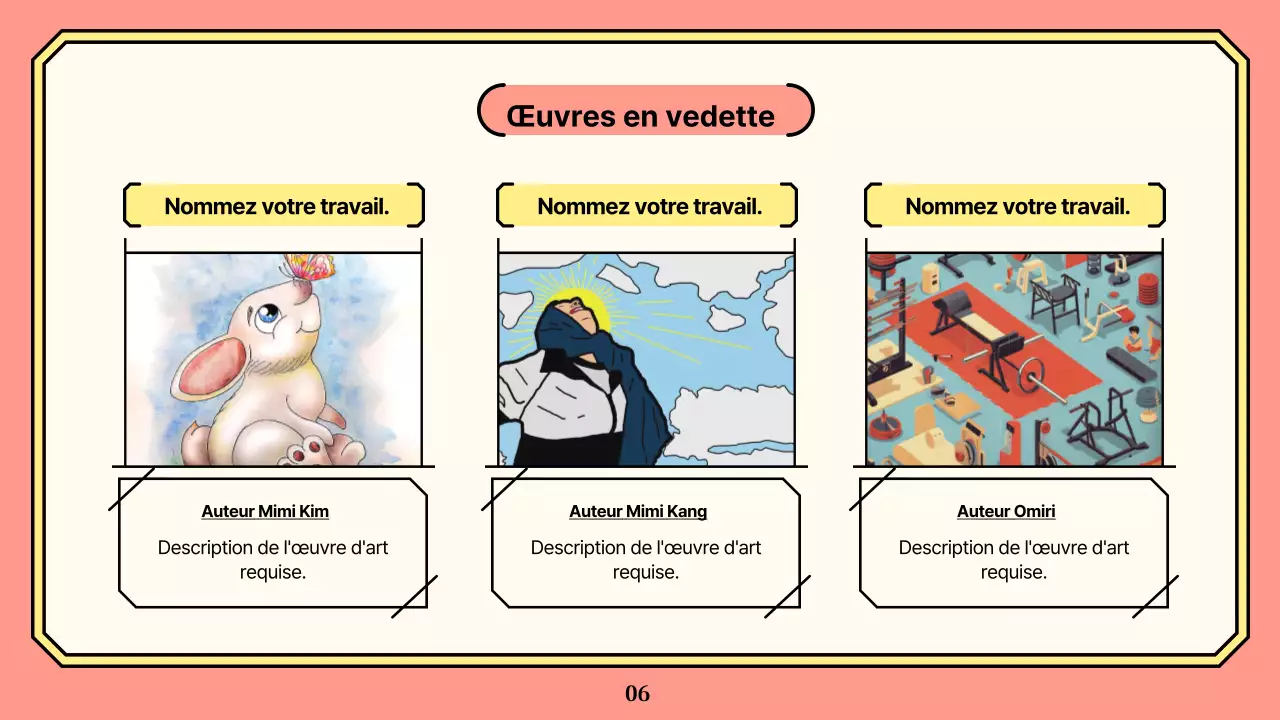 Proposition d'exposition pour les enfants avec des illustrations colorées, simples et mignonnes