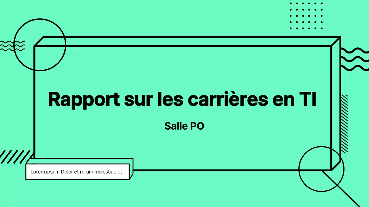 Rapports d'exploration de carrière colorés et encadrés