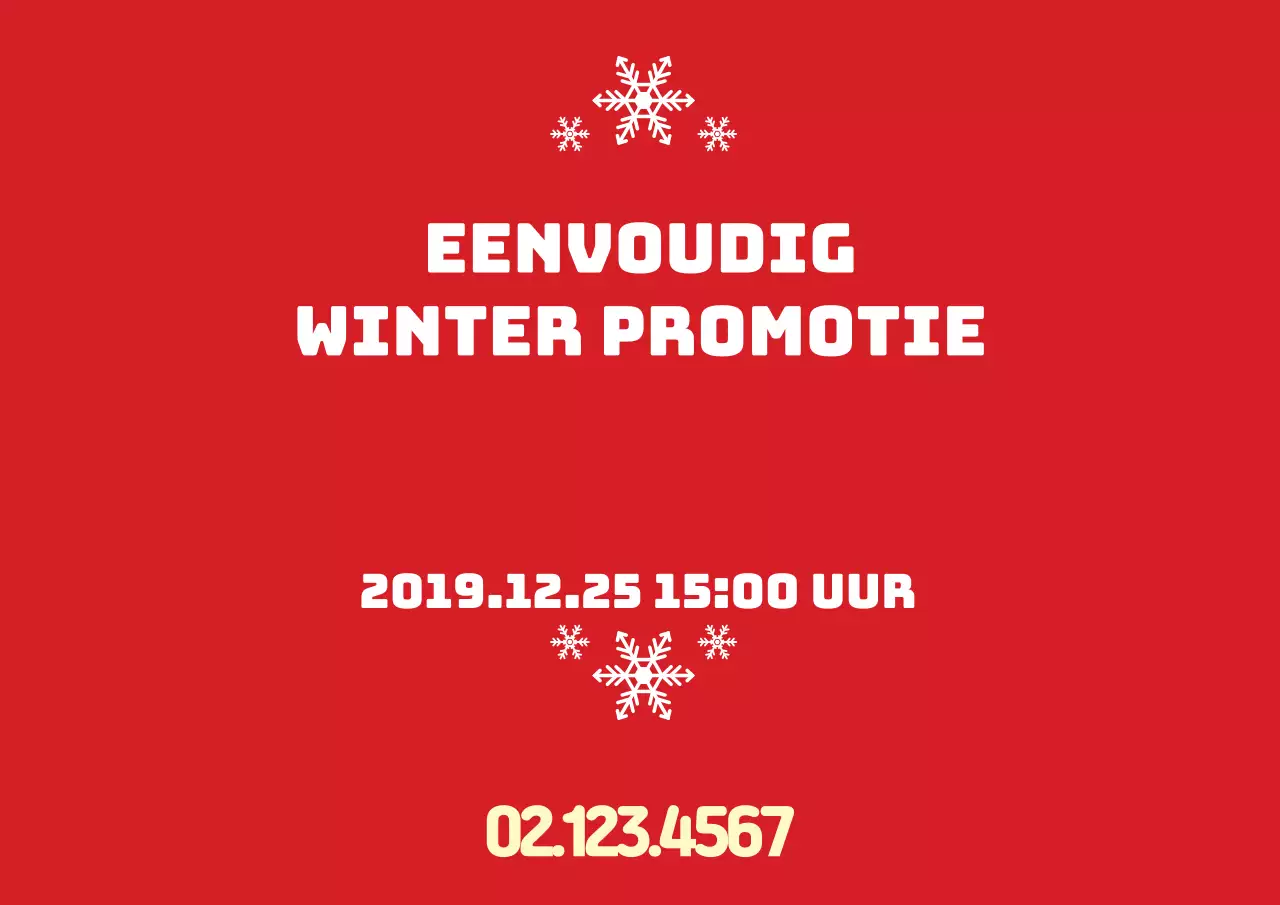 Eenvoudige rode winter promotionele straatposter