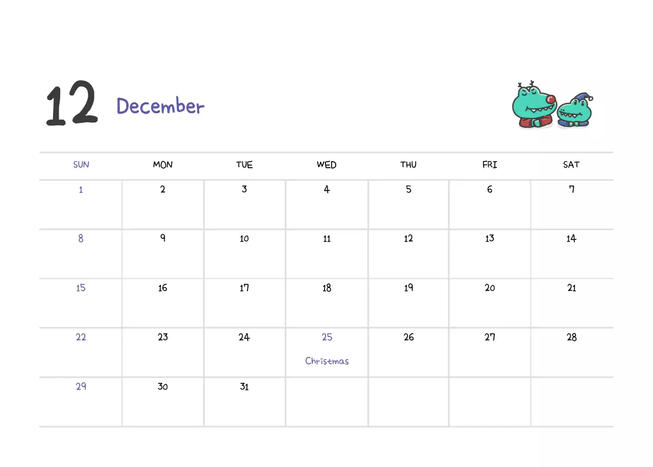 A calendar with a cute Argo illustration concept