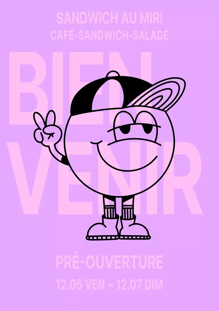 Affiche de café en mauve