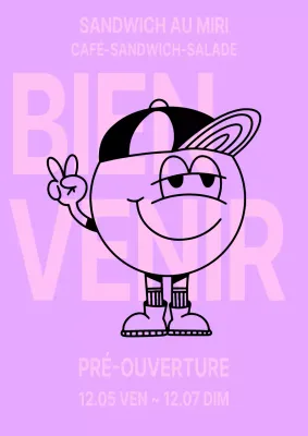 Affiche de café en mauve