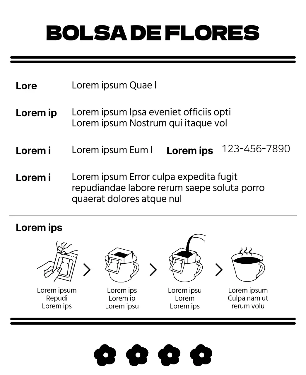 Bolsitas de té de flores con ilustraciones florales