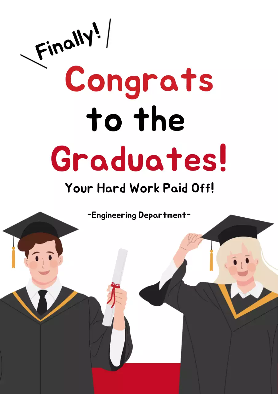 Black Modern Graduation Announcement Poster