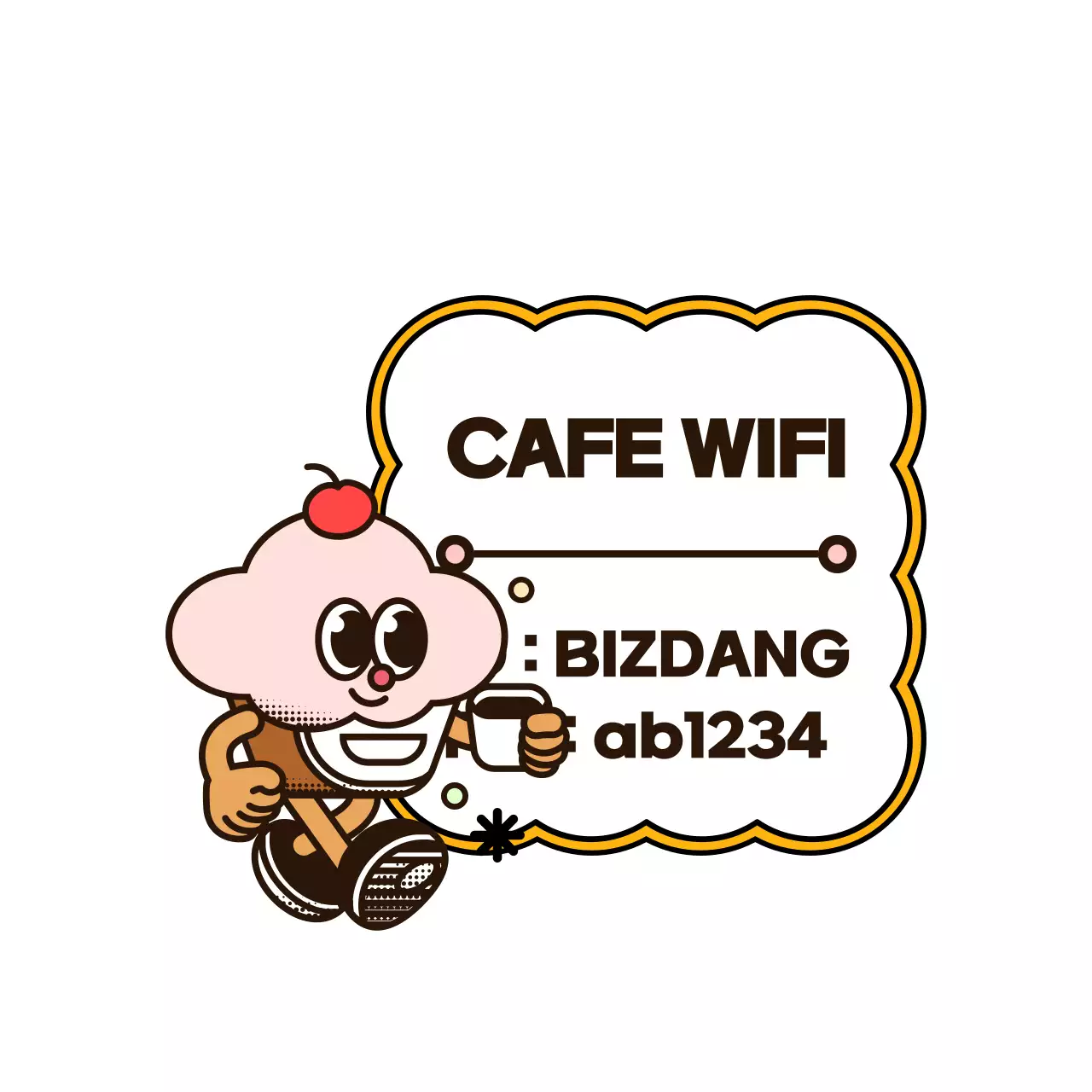 Để cung cấp thông tin sự kiện của cửa hàng theo phong cách nhân vật bánh cupcake tròn dễ thương. 