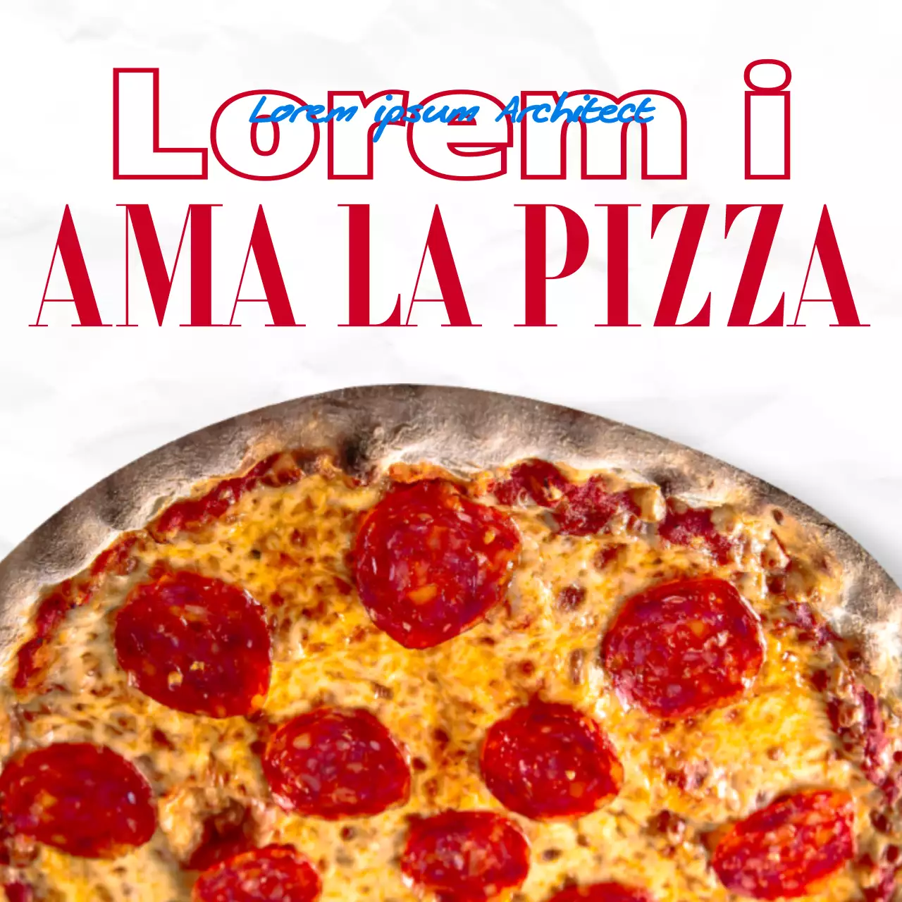 Red checkerboard hip concept pizza brand layout bundle pack