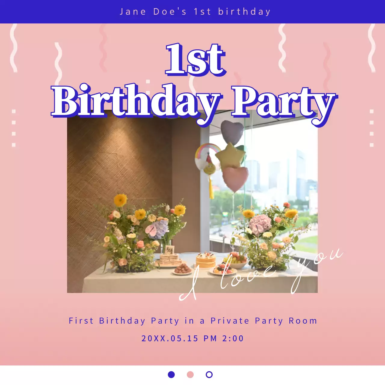 Pink Elegant Birthday Invitation Instagram Post