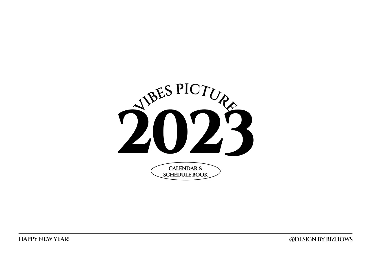 Simple style wall calendar with black and white emotional travel photography concept