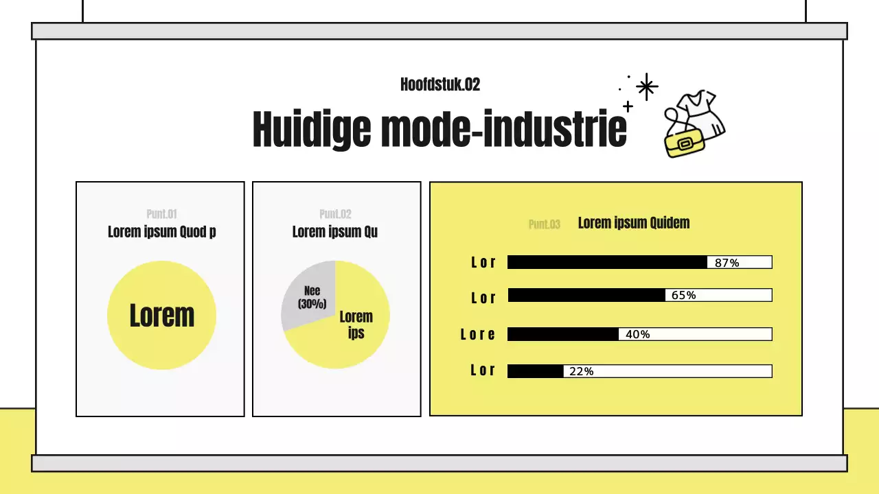 Een schattig geïllustreerd analyseverslag met gele en zwarte accenten