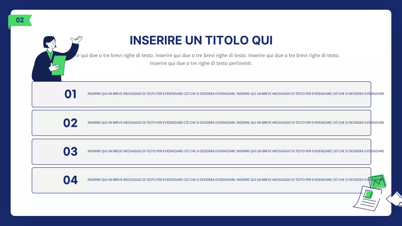 Relazione illustrativa aziendale pulita in marina