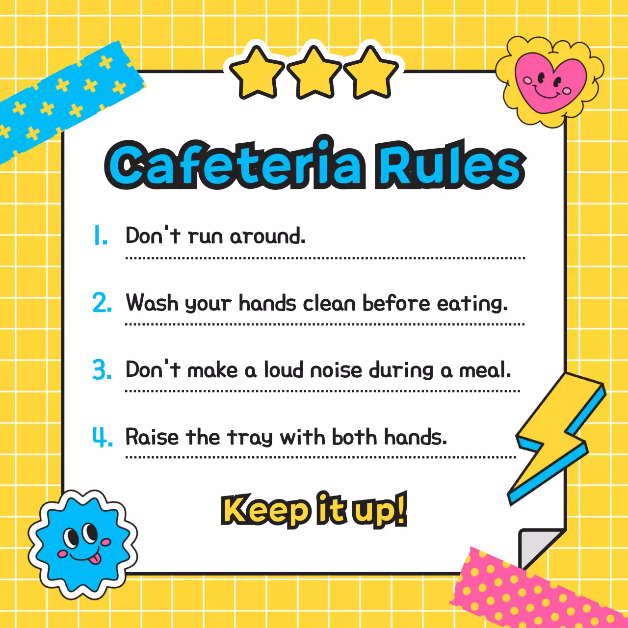 Yellow Playful Cafeteria Guide Social Media Post