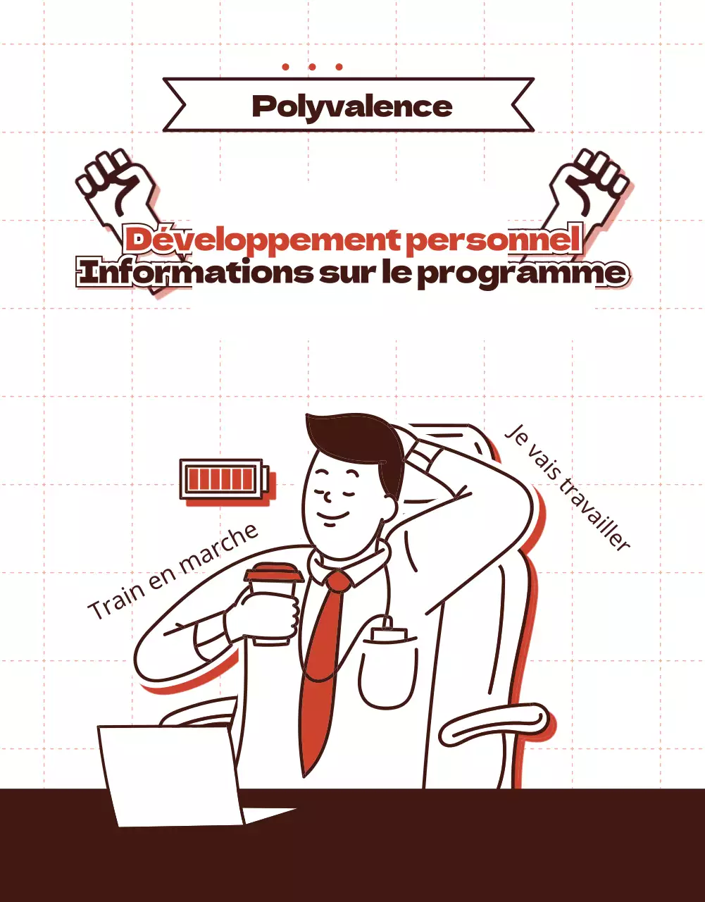 Page d'information sur le programme de développement personnel avec points rouges