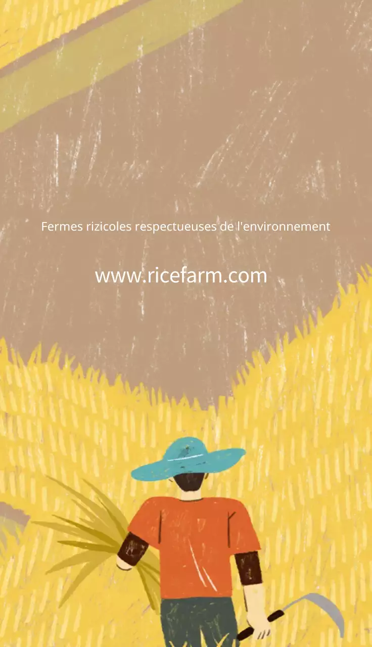 Illustration marron mignon écologique lumière ferme de riz