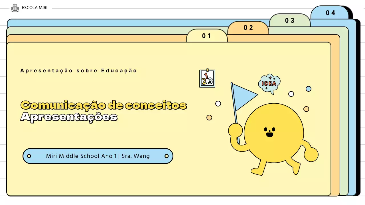Pastas giras em tons pastelTransmitindo o conceito de educação escolar