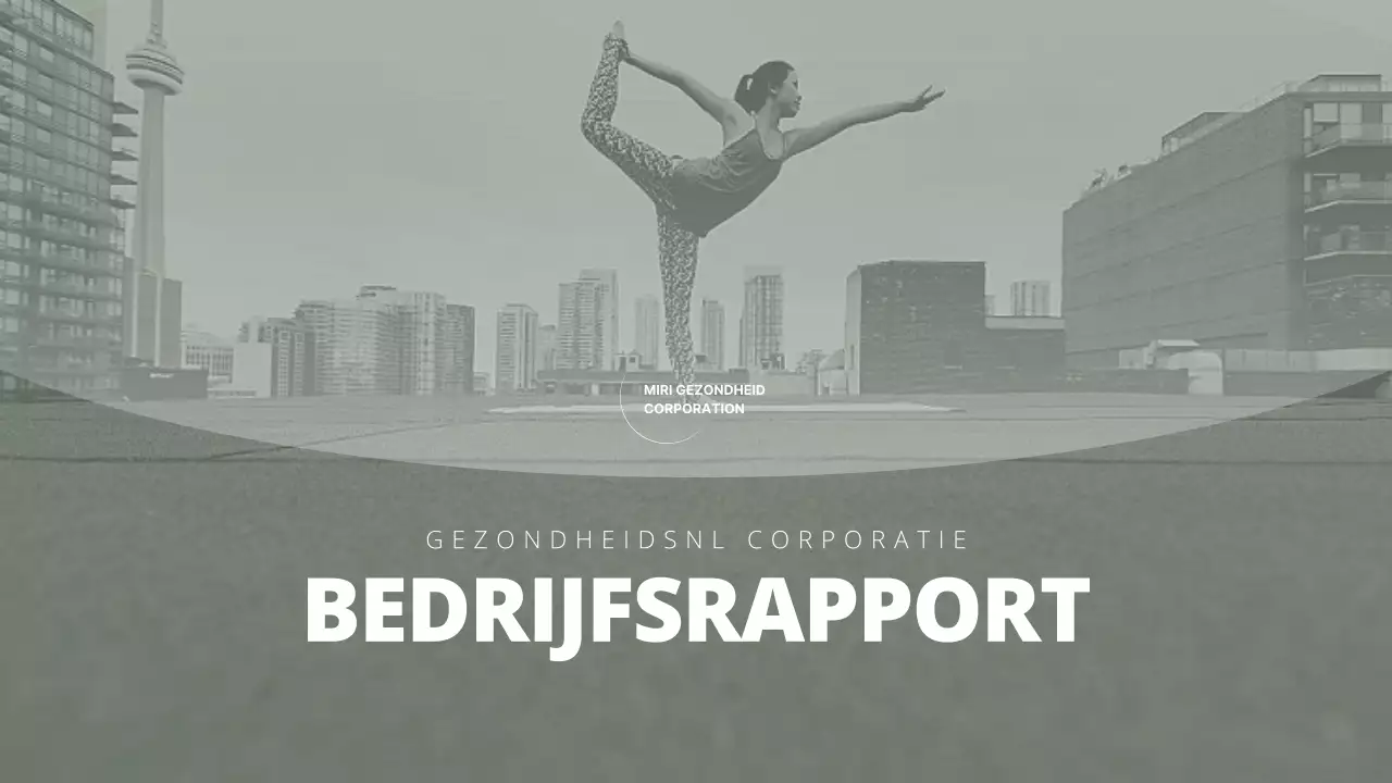 Rustig en schoon bedrijfsrapport voor gezondheidsbedrijf in donkergroene tinten