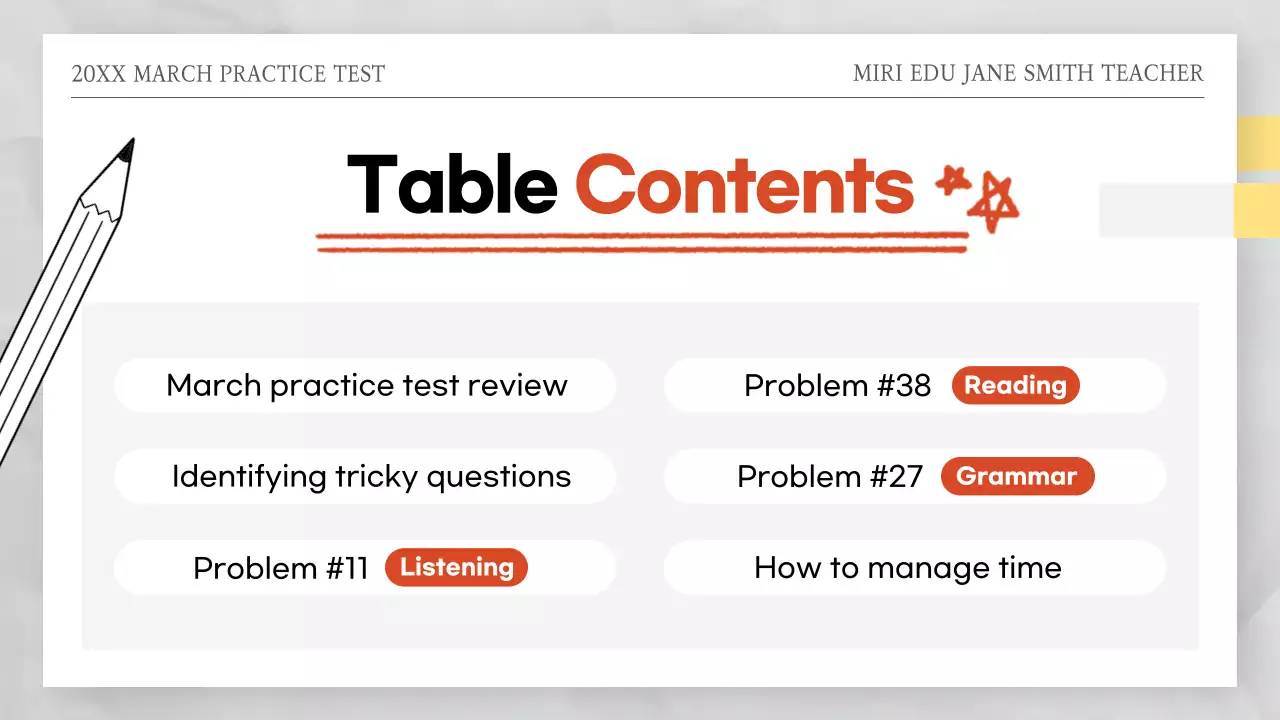 Red and white test paper themed mock test answers