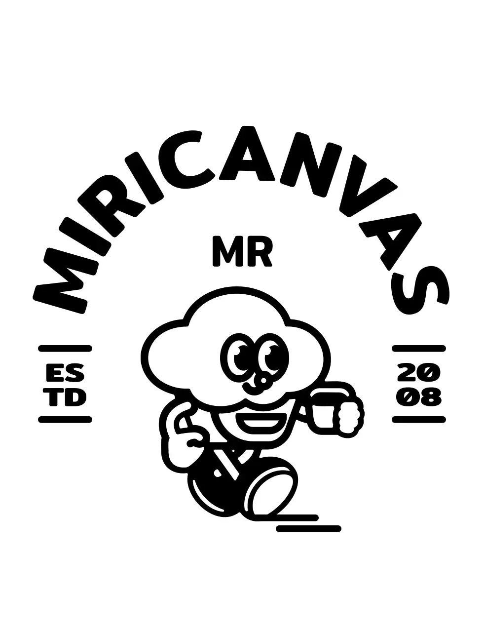 Ilustrasi cupcake yang simpel dan imut dengan logo kafe bergaya lambang