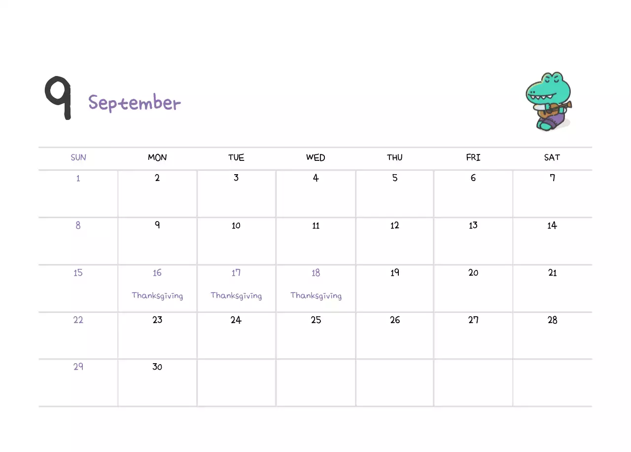 A calendar with a cute Argo illustration concept