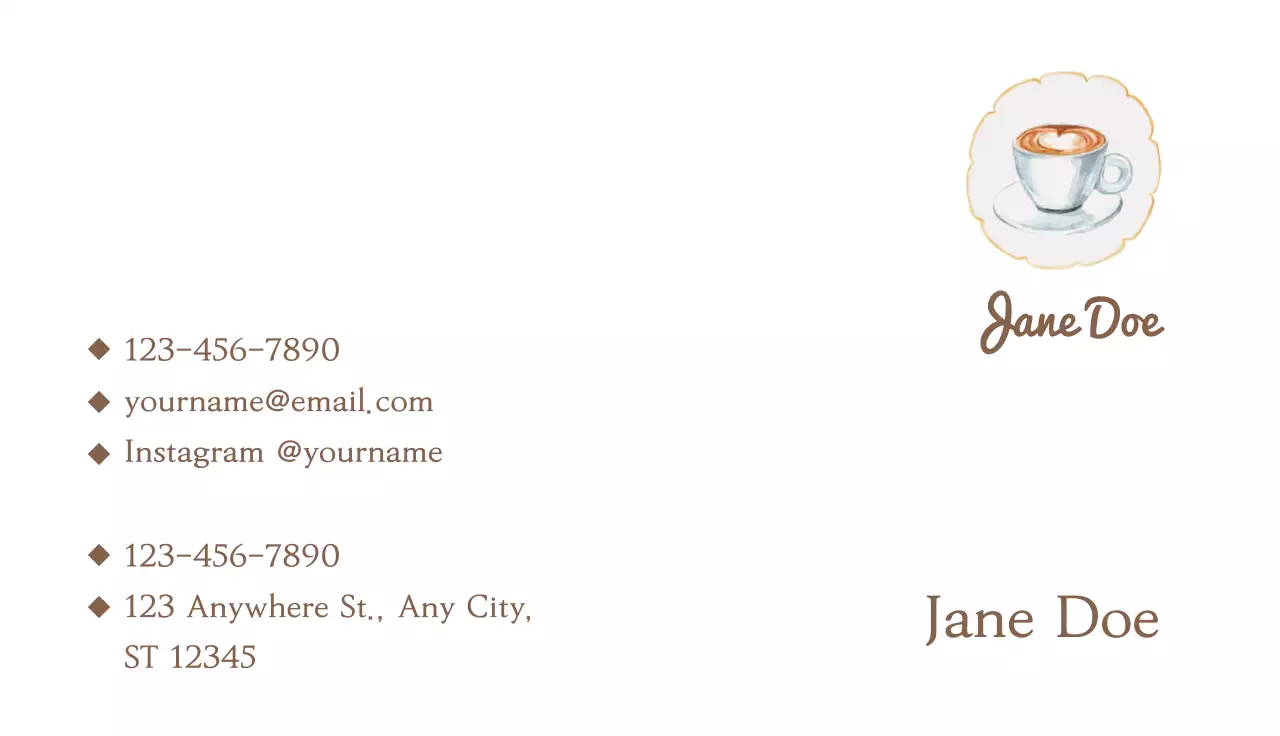 Brown Simple Bakery Business Card