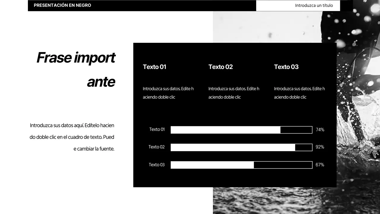 Sencilla infografía horizontal en blanco y negro