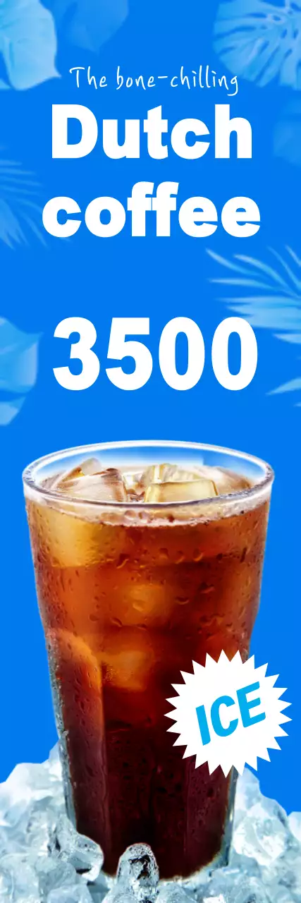 Banner promocional de café da moda azul