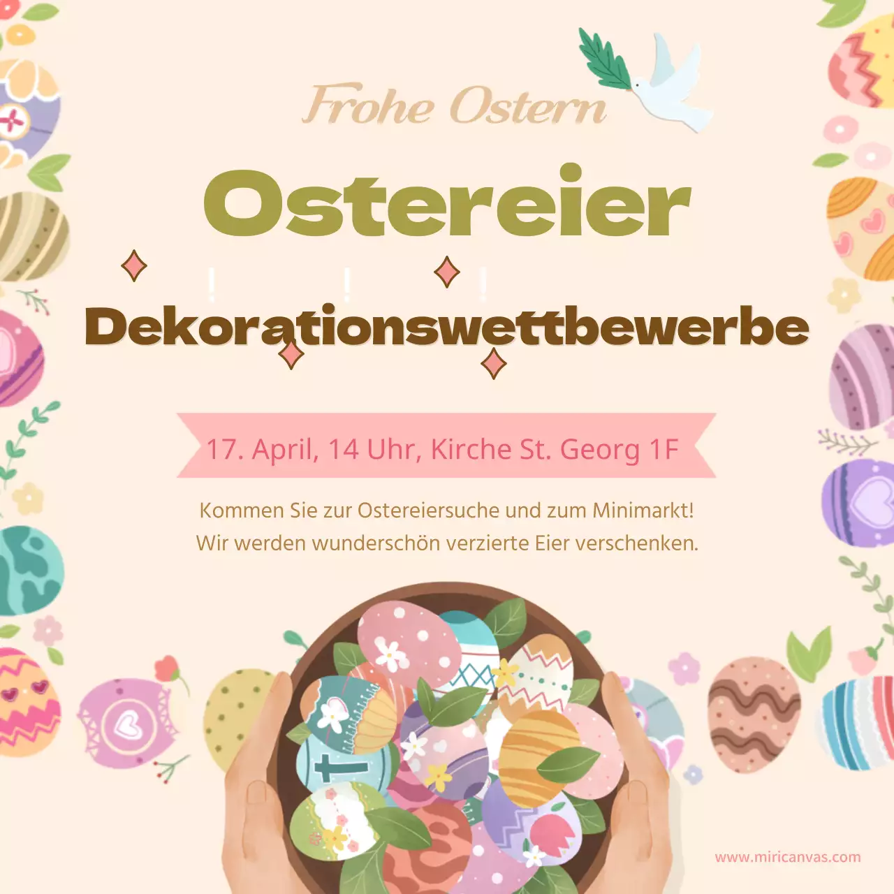 Ostern Dekoration Wettbewerb Kirche Förderung Thema in beige