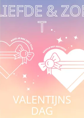 Wit Day-artwork met een hartcadeauverpakking in een roze gradiënt