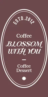 Emotional cafe logo in brown and white