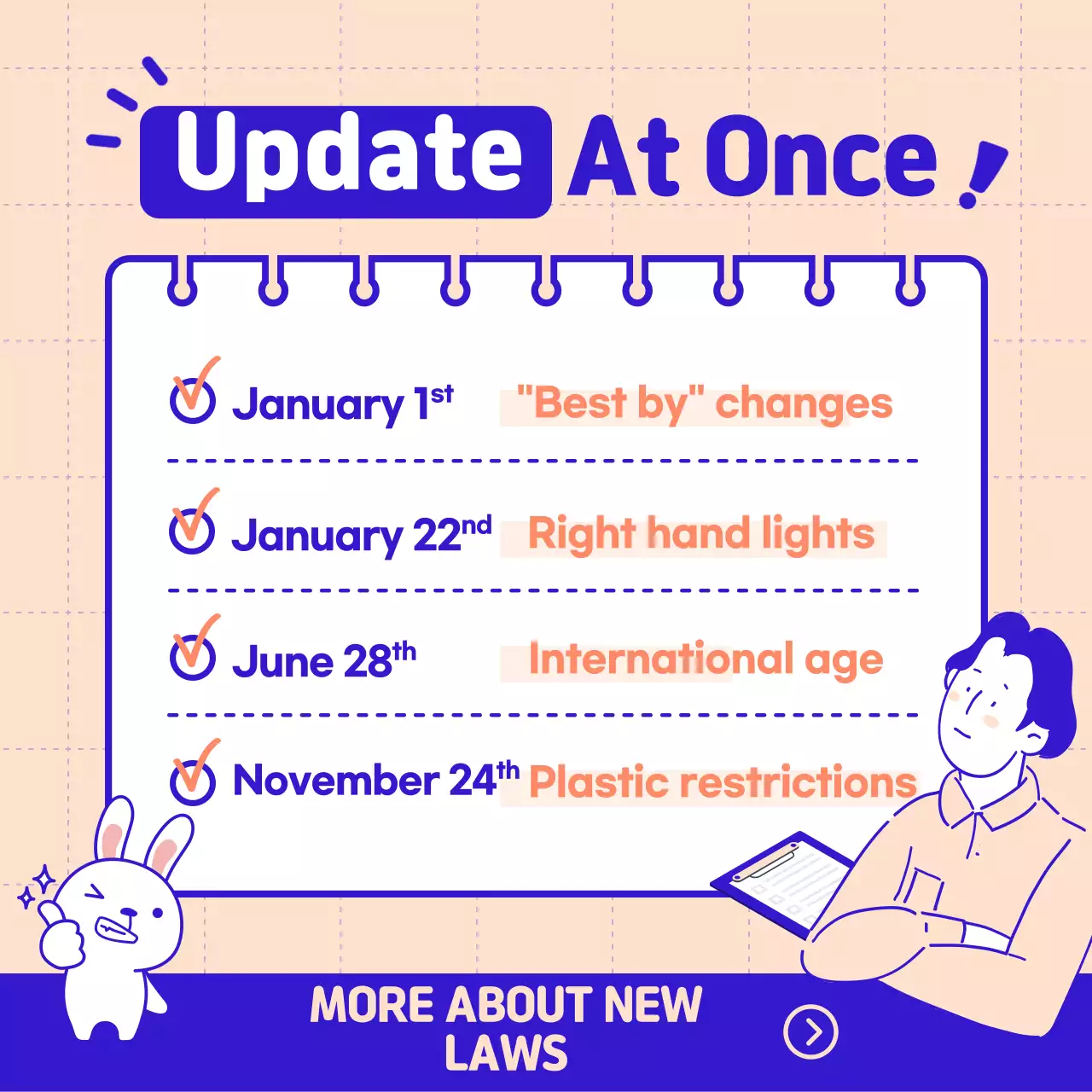 Introducing the policy that has been changed since this year, which is neat in blue and pink