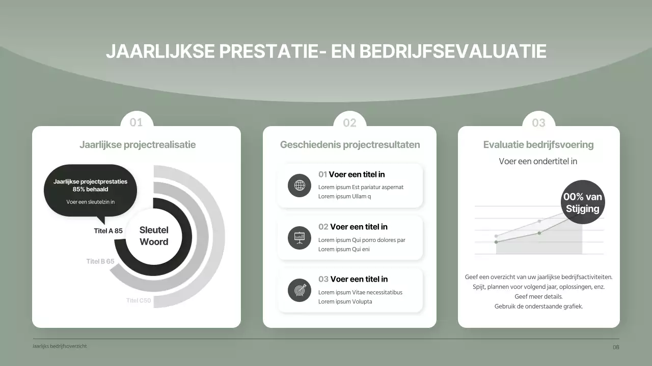 Rustig en schoon bedrijfsrapport voor gezondheidsbedrijf in donkergroene tinten