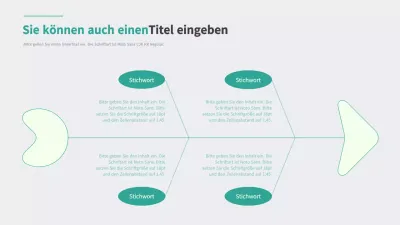 Sauberes Konzept Fischgrätdiagramm in Grau und Mint