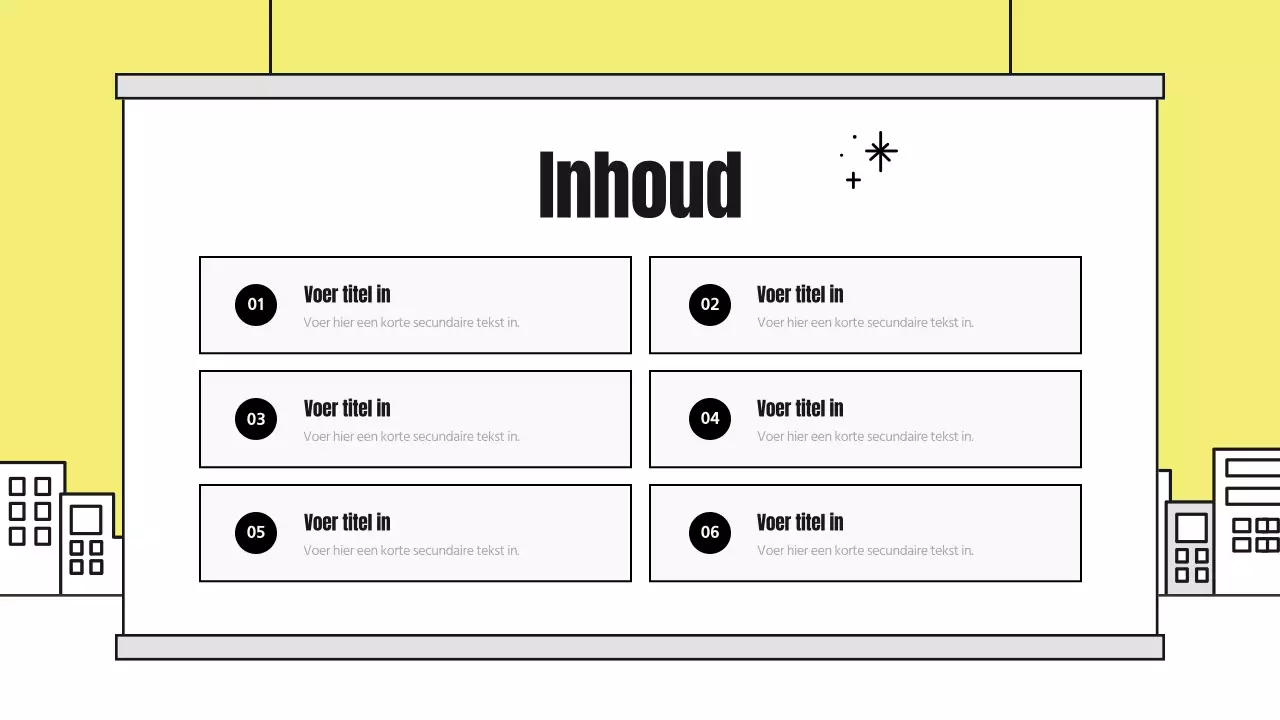 Een schattig geïllustreerd analyseverslag met gele en zwarte accenten