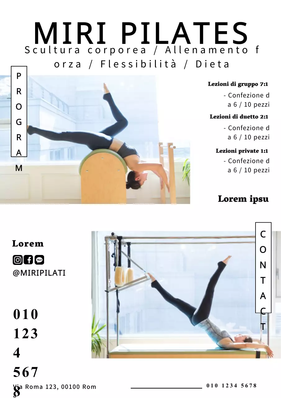 Promuovete la vostra scuola di Pilates con un'immagine in bianco e nero di Pilates