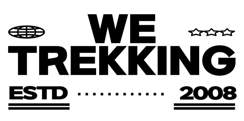 Cute and hip mountain character and text combination logo style in black and white for mountain club promotion and merchandise.