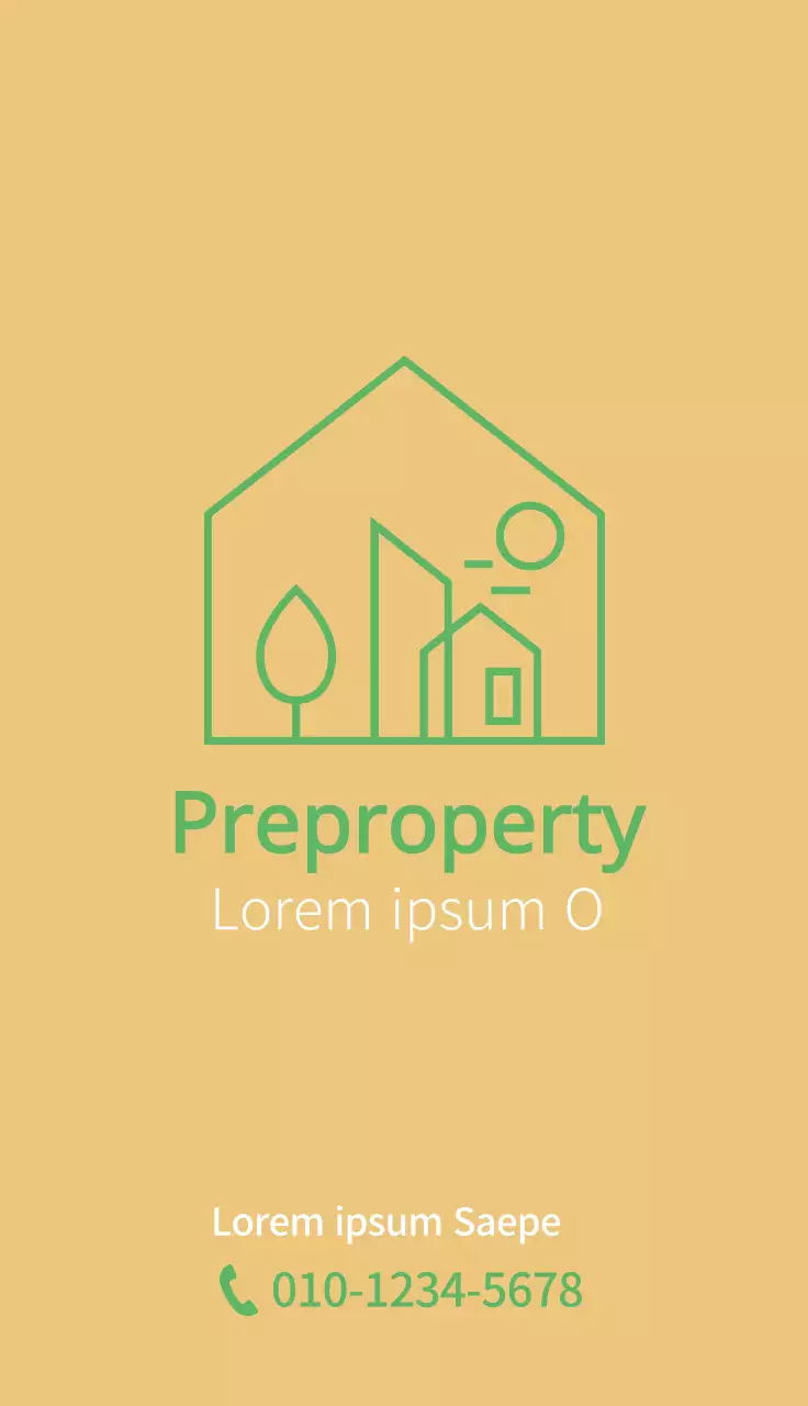 Grüne saubere Linie Illustration zur Förderung von Immobilien