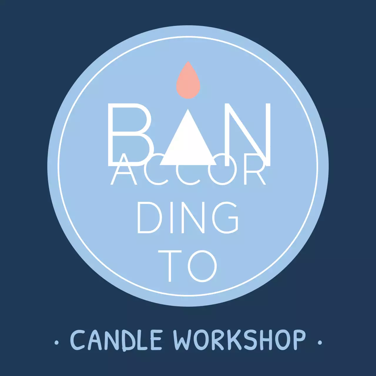 Gaya logo teks modern sederhana dengan warna biru muda dan putih untuk staf dan pengalaman toko lilin