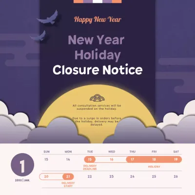 Purple Traditional Holiday Notice Instagram Post