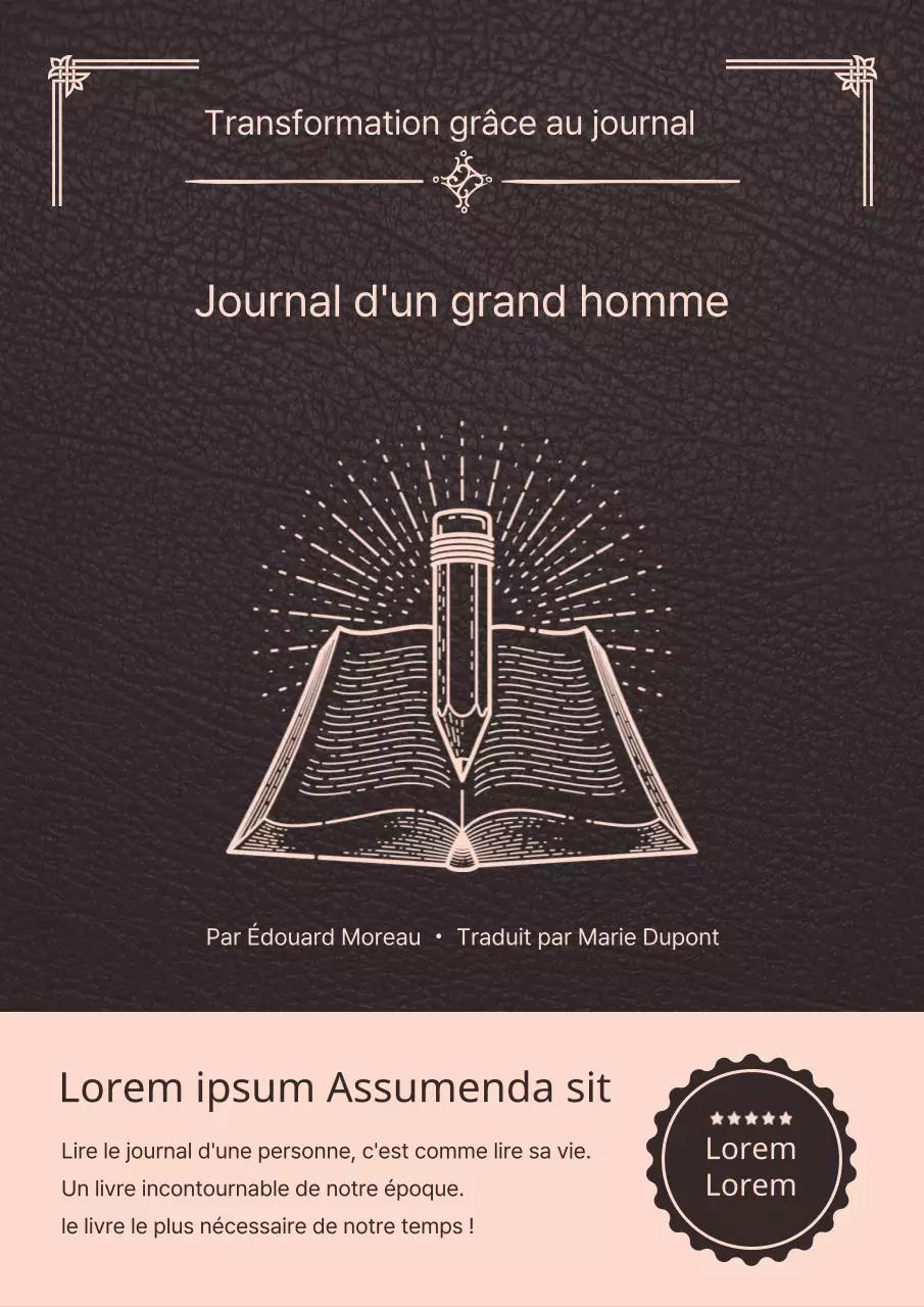 Le journal noir et rose d'un grand homme Livre pratique