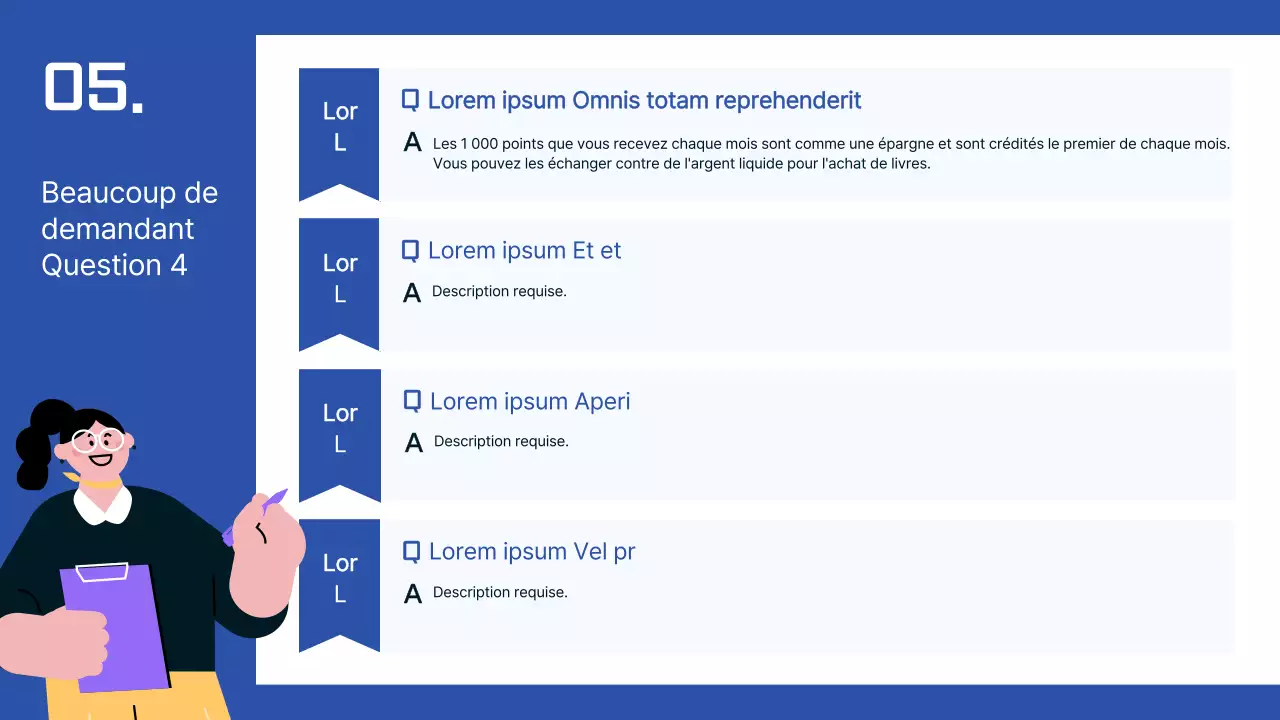 Thème de bibliothèque présentant des illustrations humaines sur un fond simple de violet et de bleu.