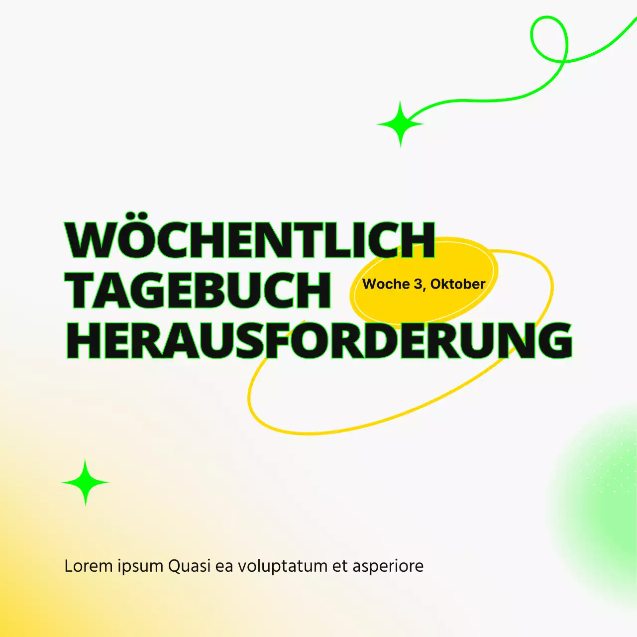 Einfacher gelber und weißer Wochenkalenderumschlag