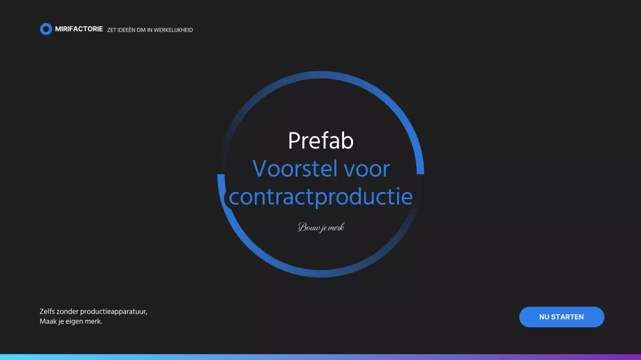 Consignment productievoorstel in blauw en zwart