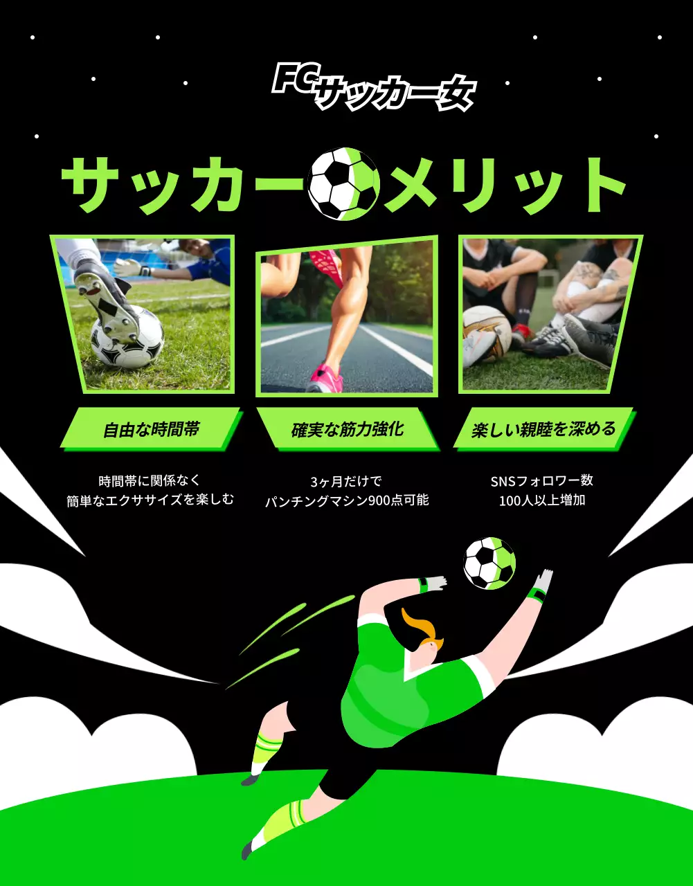 緑 ポップ サッカー ポスター 詳細ページ