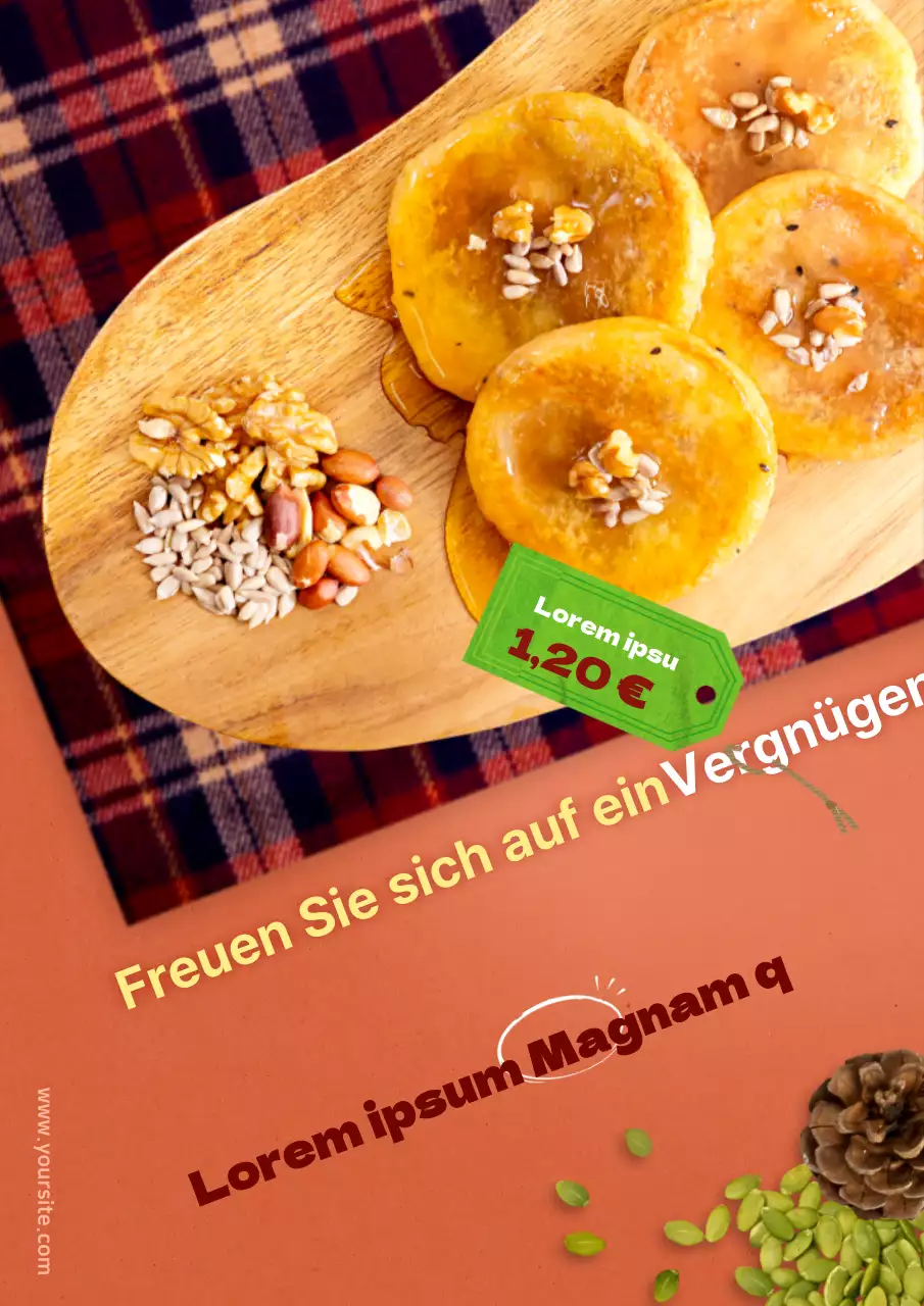 Bewerben Sie Ihr Takoyaki-Menü mit orangefarbenen Speisefotos