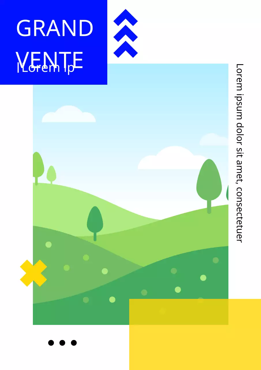 Différentes mises en page avec des photos bleues et jaunes