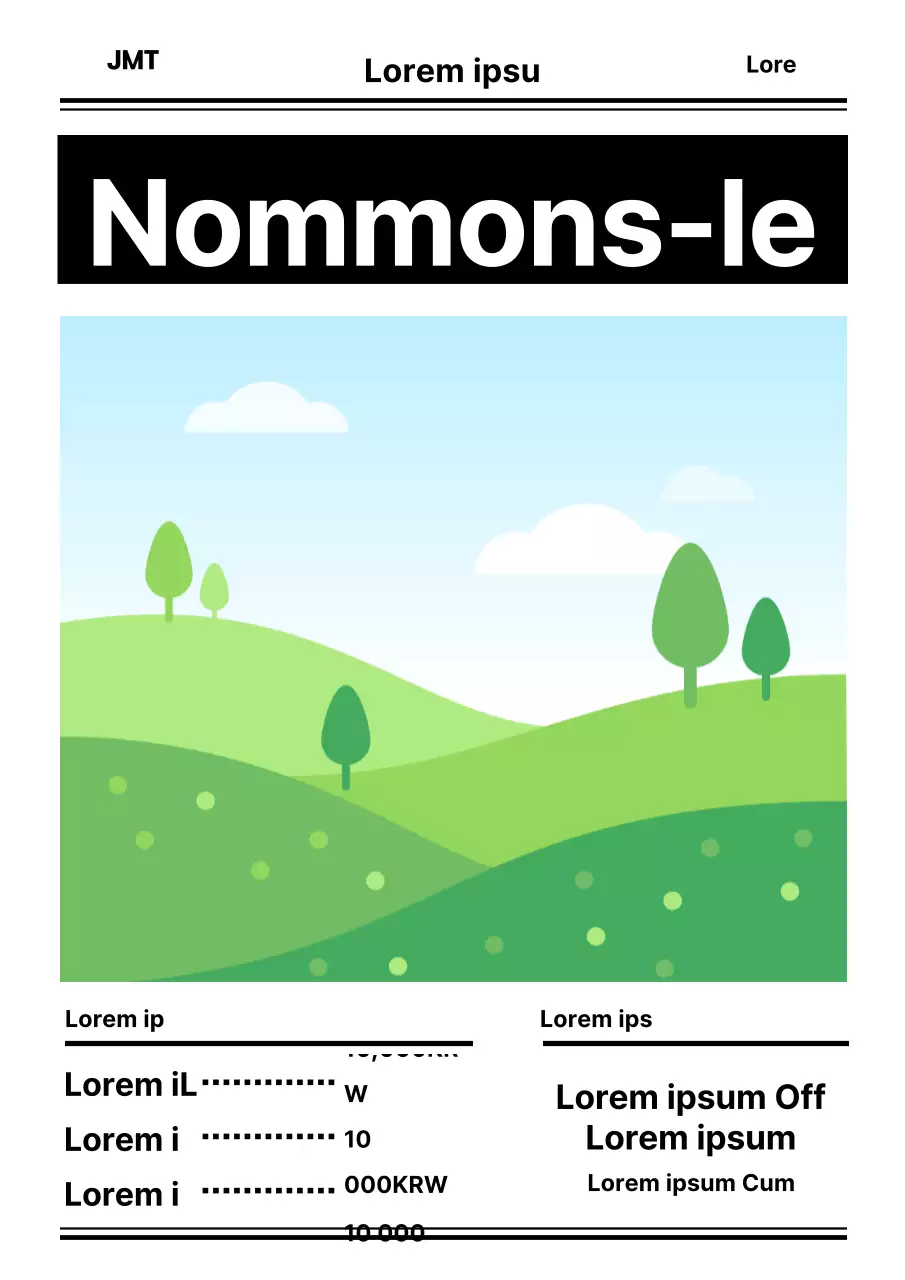 Maquette de menu simple